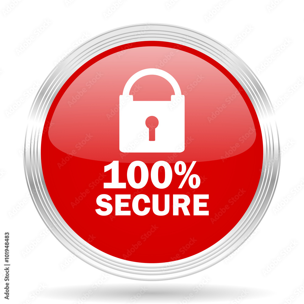 secure red glossy circle modern web icon secure red glossy circle modern web icon