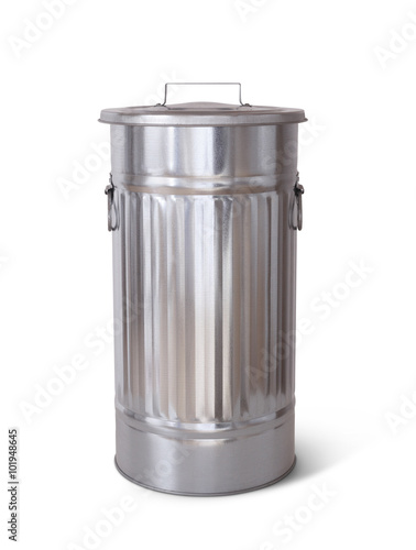 Isolated garbage can with clipping path