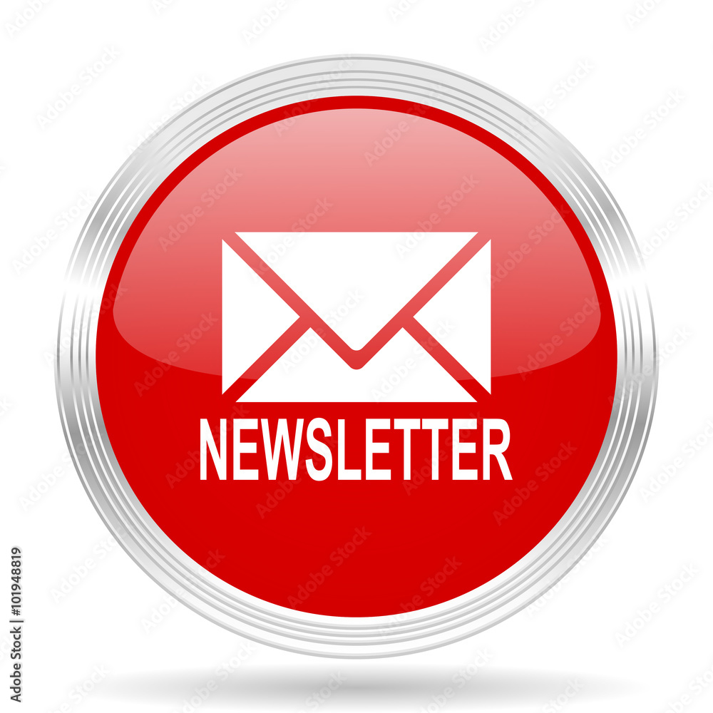 newsletter red glossy circle modern web icon newsletter red glossy circle modern web icon