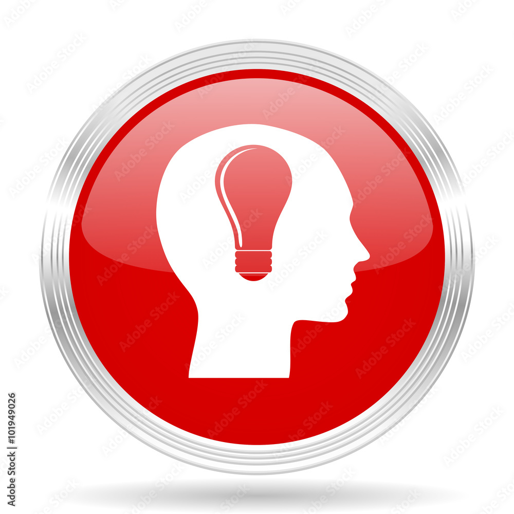 head red glossy circle modern web icon