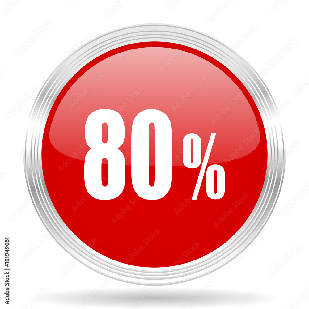 80 percent red glossy circle modern web icon 80 percent red glossy circle modern web icon