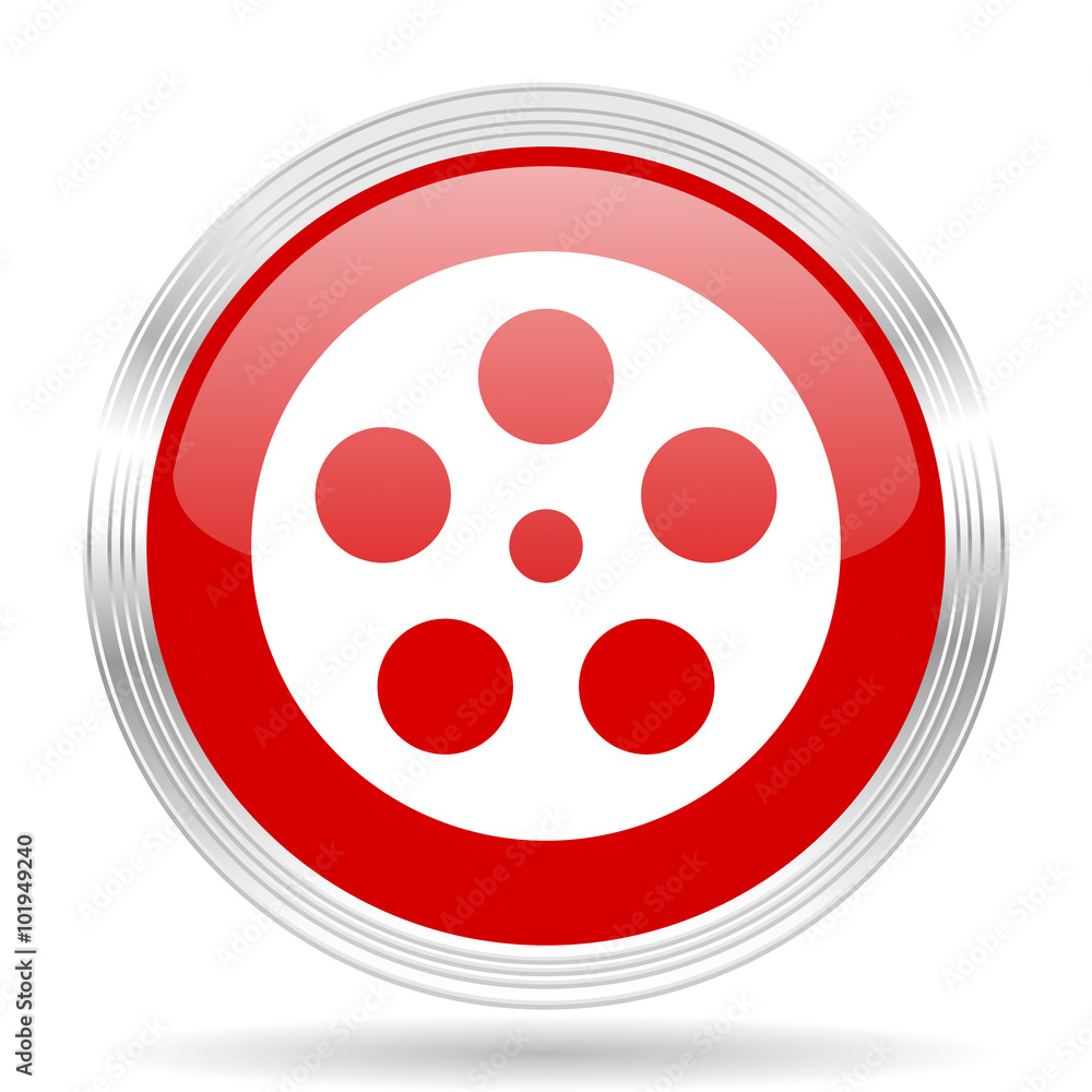 film red glossy circle modern web icon