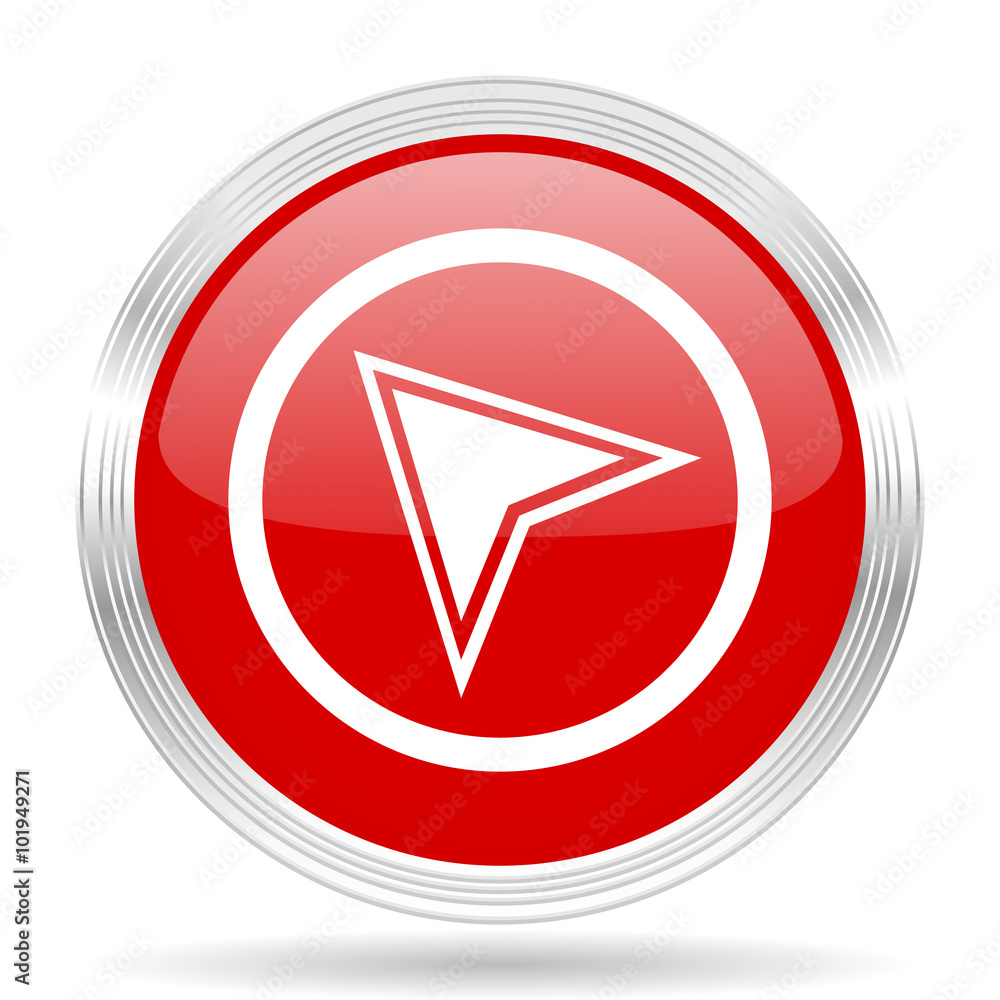 navigation red glossy circle modern web icon navigation red glossy circle modern web icon