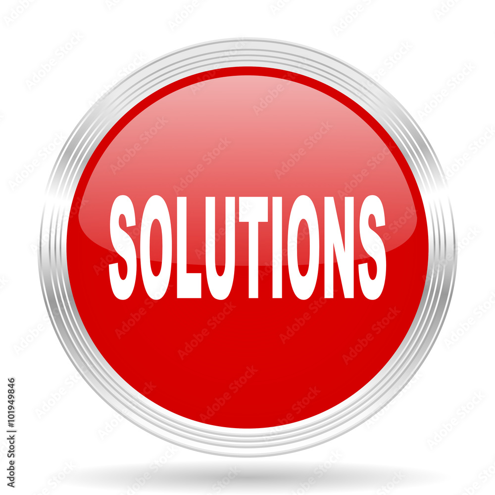 solutions red glossy circle modern web icon solutions red glossy circle modern web icon