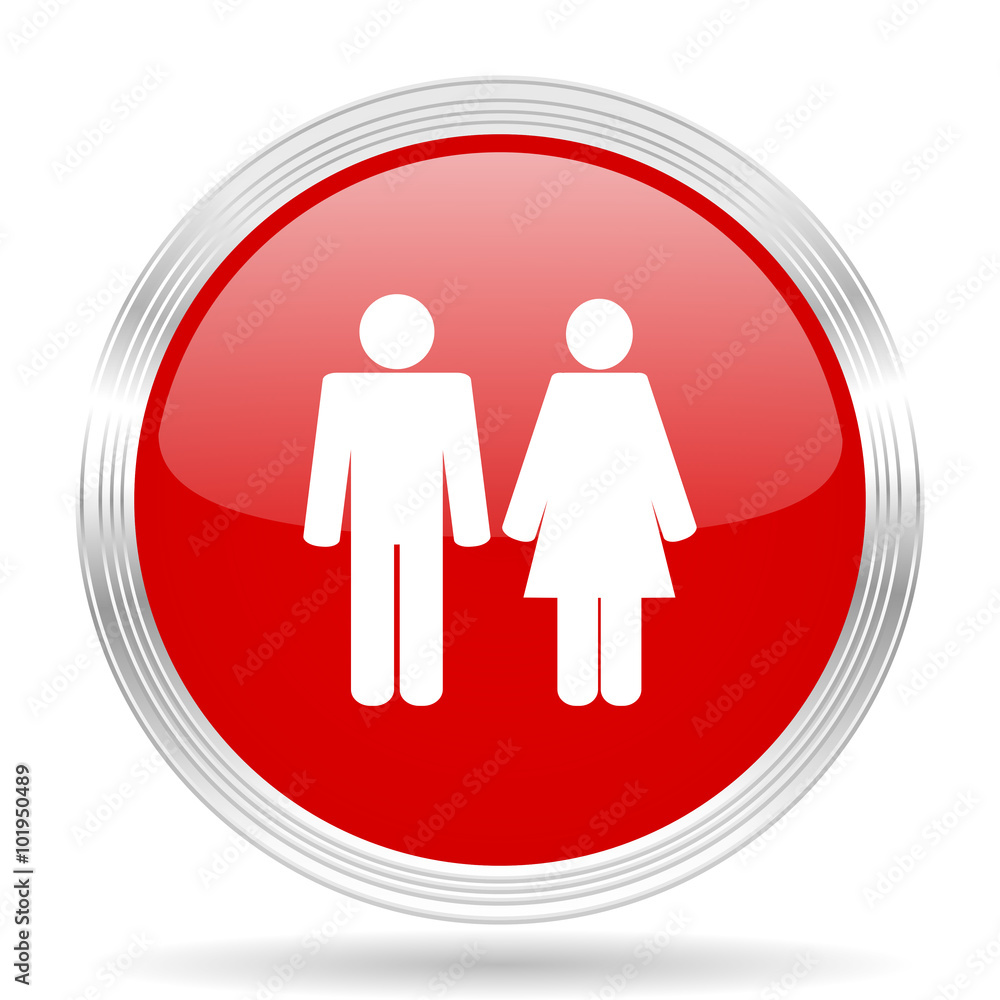 couple red glossy circle modern web icon couple red glossy circle modern web icon