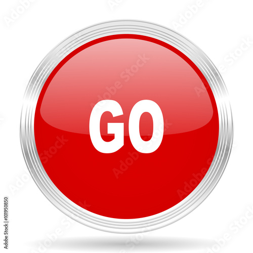 go red glossy circle modern web icon