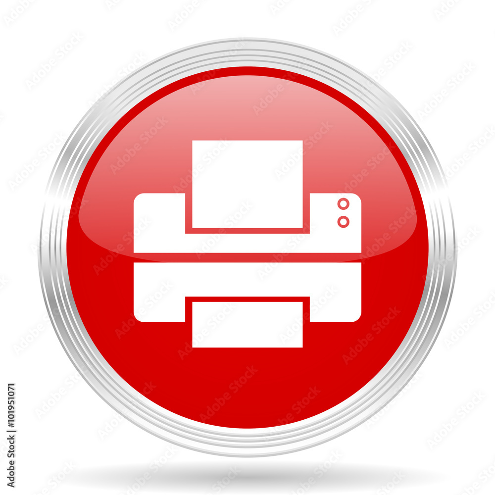 printer red glossy circle modern web icon printer red glossy circle modern web icon