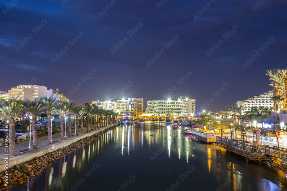 Canal to harbor in Eilat, Israel
