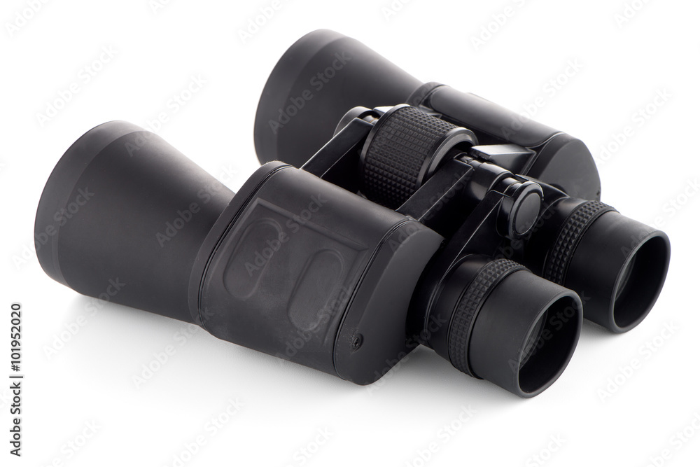 Black binoculars isolated Black binoculars isolated