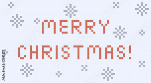 Vector pixel Christmas card.