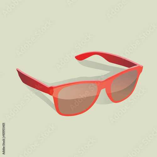 vector illustration red sunglasses
