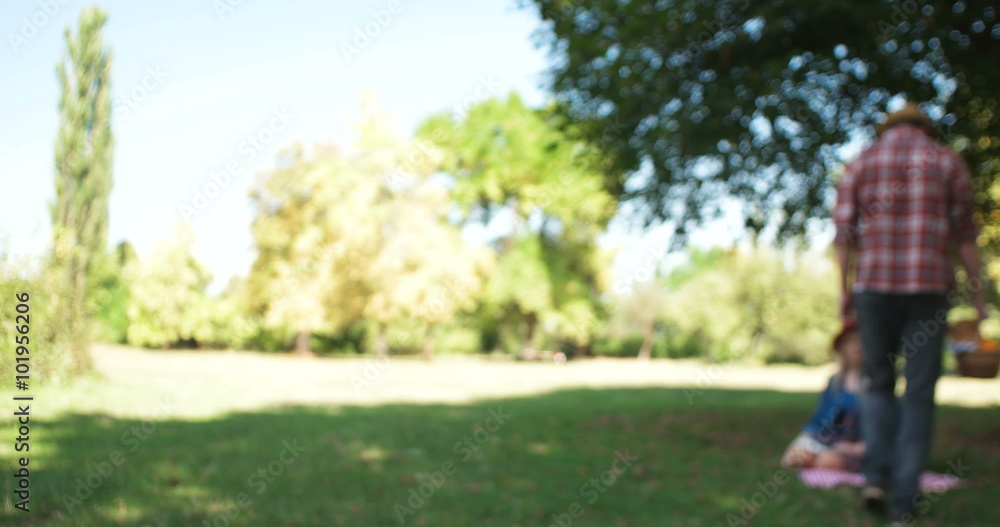 Picnic concept with vegetarian couple in park outdoor Picnic concept with vegetarian couple in park outdoor