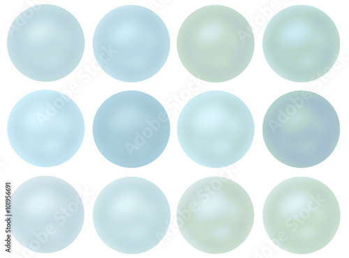 Light Blue Pearl Round Button Set Isolated on white © rrbancod