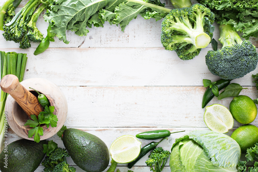 Fotografie Green fresh produce copy space
