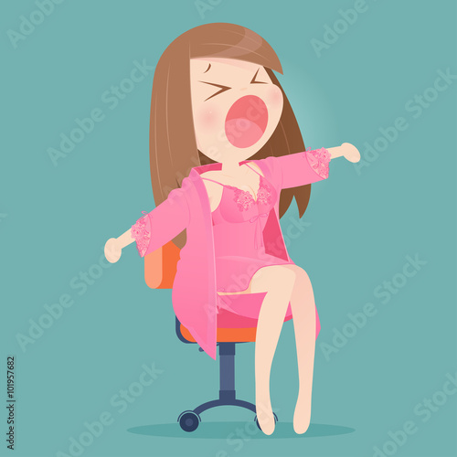 Young woman Sleepy