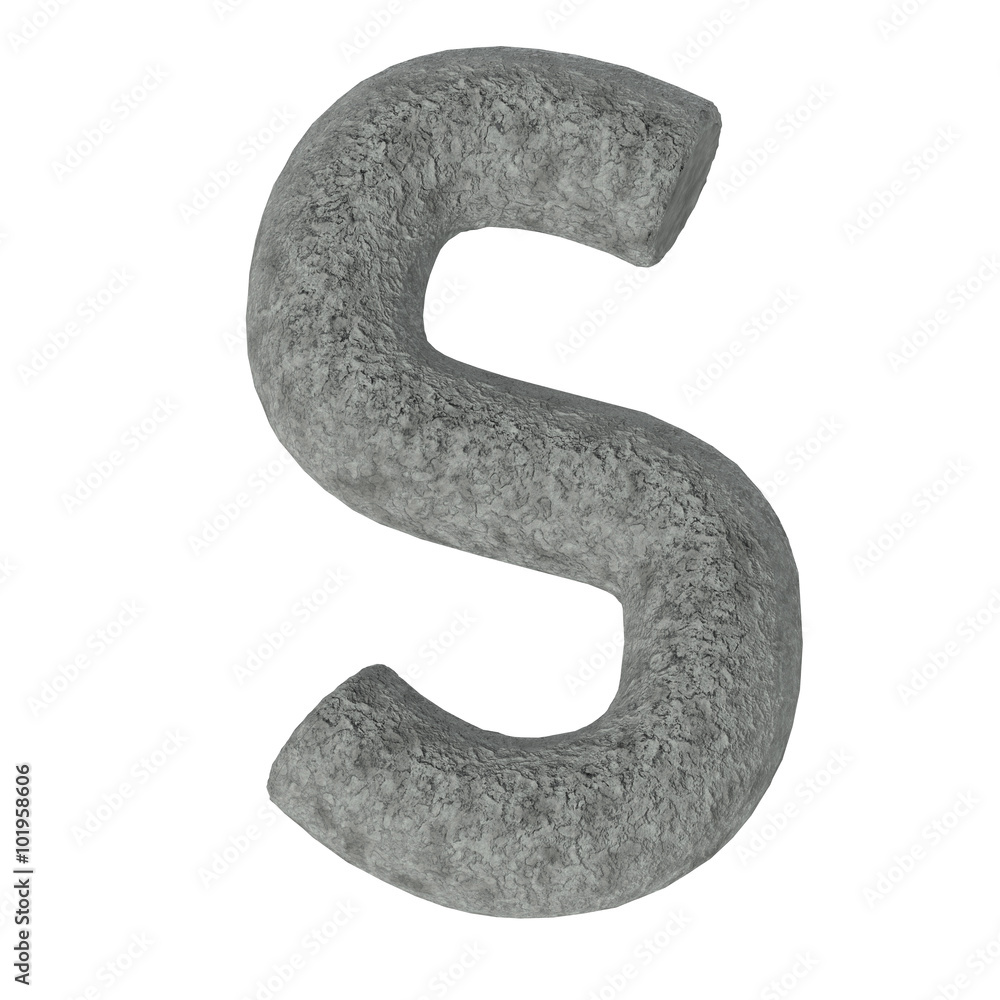 Set of stone fonts isolated on white background Set of stone fonts isolated on white background