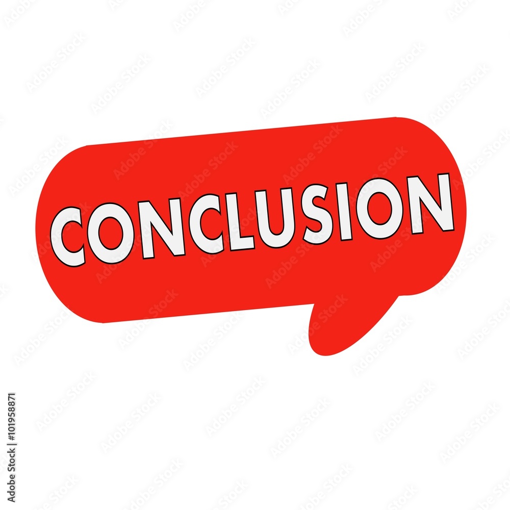 conclusion wording on Speech bubbles red cylinder conclusion wording on Speech bubbles red cylinder