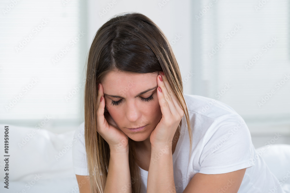 Woman With Headache Holding Head Woman With Headache Holding Head