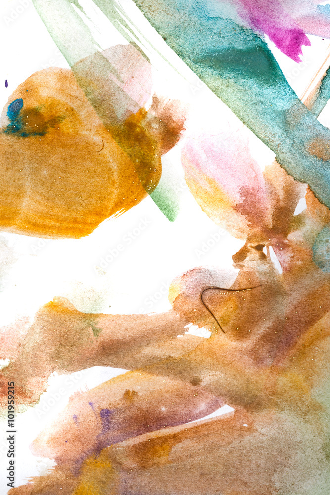 Fototapeta premium Watercolor paint abstract. Colourful chaos.