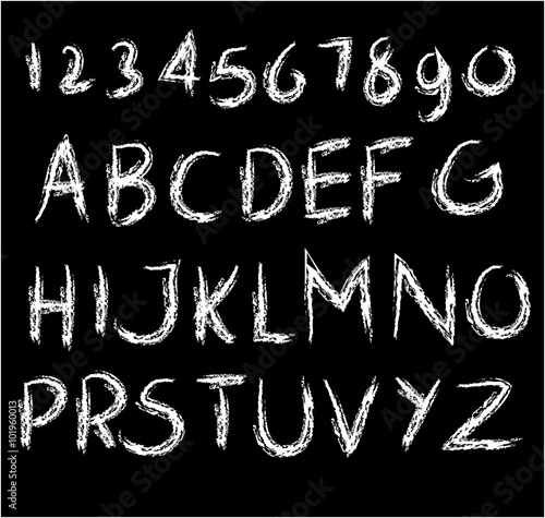 hand drawing freestyle vector brush alphabet set