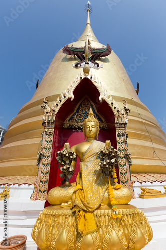 Tradition asian bells were hang on the golden buddha.Golden Stup