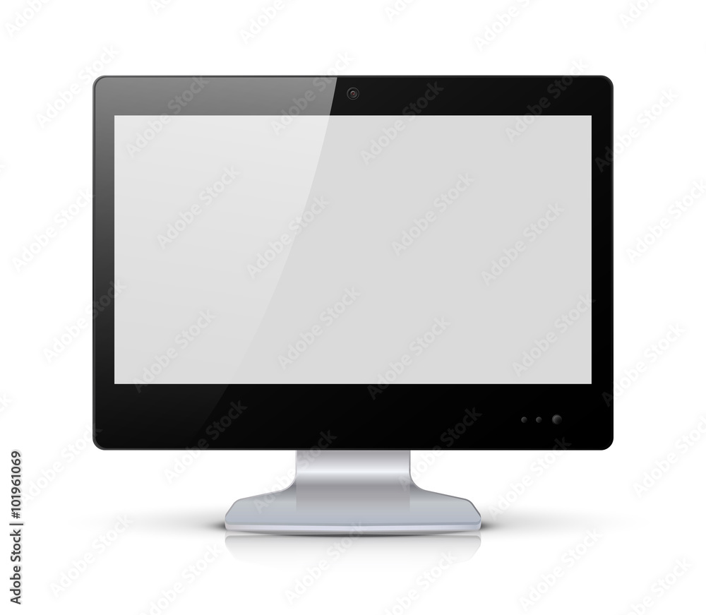 Black monitor isolated on white background Black monitor isolated on white background