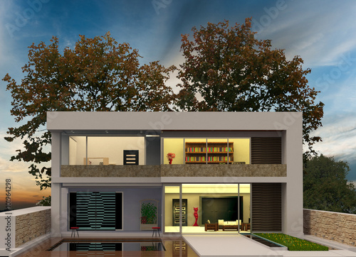 Render Evening House
