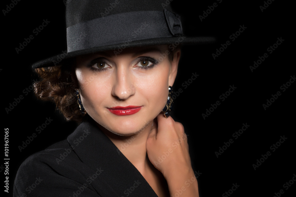 Middle aged woman in a hat Middle aged woman in a hat