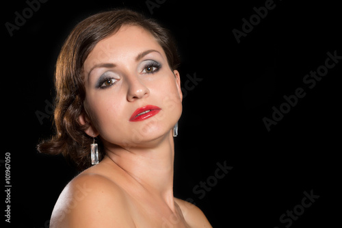 Glamorous woman with bare shoulders