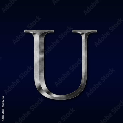 letter "U" on a black background