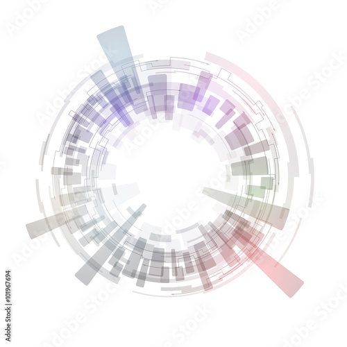 technological abstract image, concentration and rotation, vector illustration