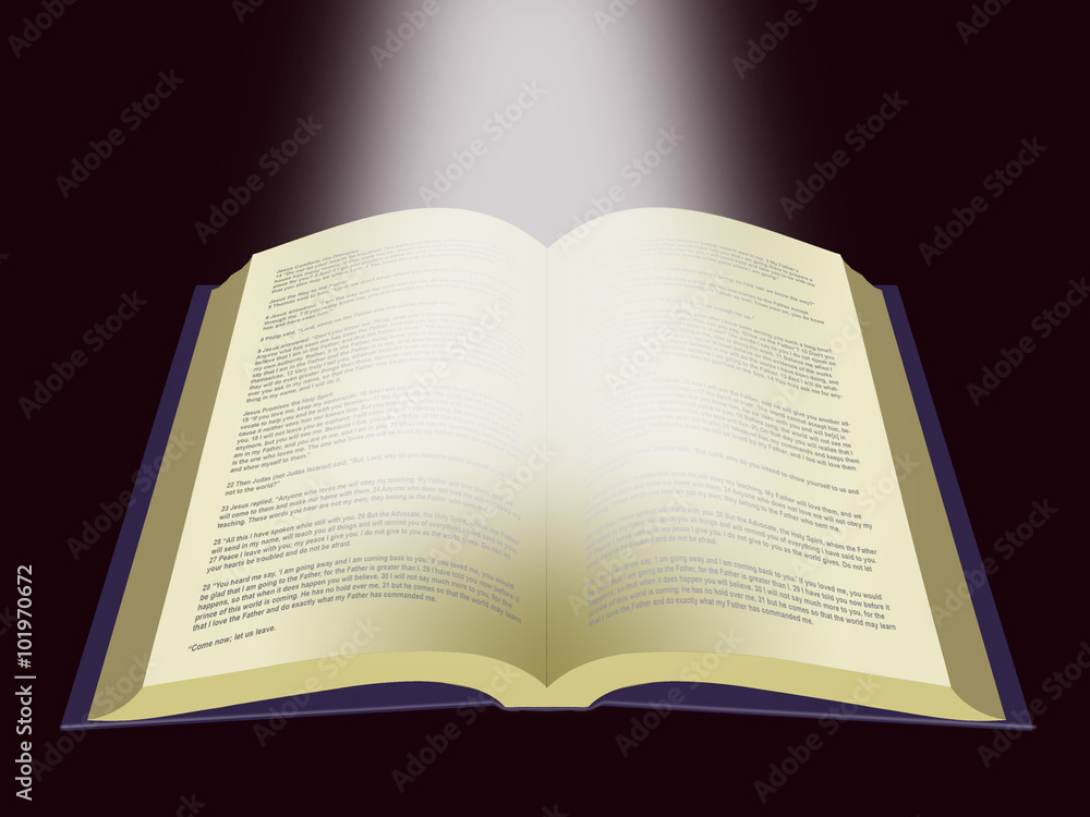 Obraz premium Light Shining on the Holy Bible. Book of Life - Word of God on dark background