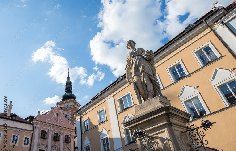Fototapeta premium Fountain statue in Mikulov town in Czech Republic