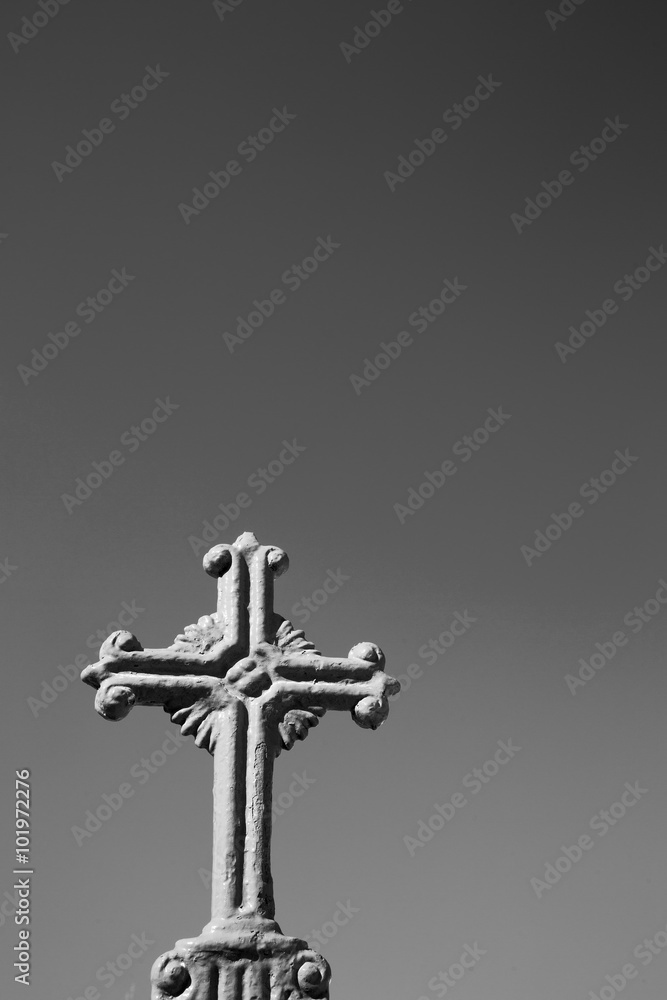 in europe greece a cross the cloudy sky in europe greece a cross the cloudy sky
