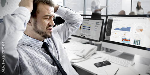 Cuadro en lienzo Businessman Stressful Finance Business Problem Concept