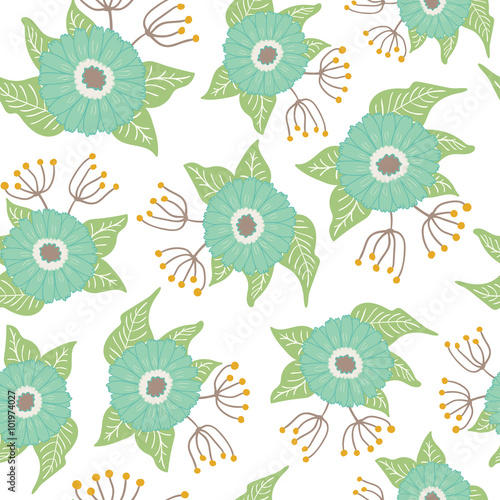 Seamless floral pattern vector background