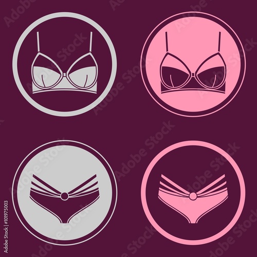 Four round logo with lingerie elements