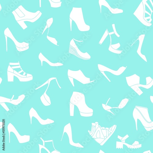 Seamless pattern made of fashionable shoes