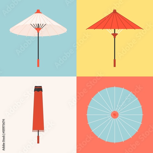 Vector traditional umbrella, flat design