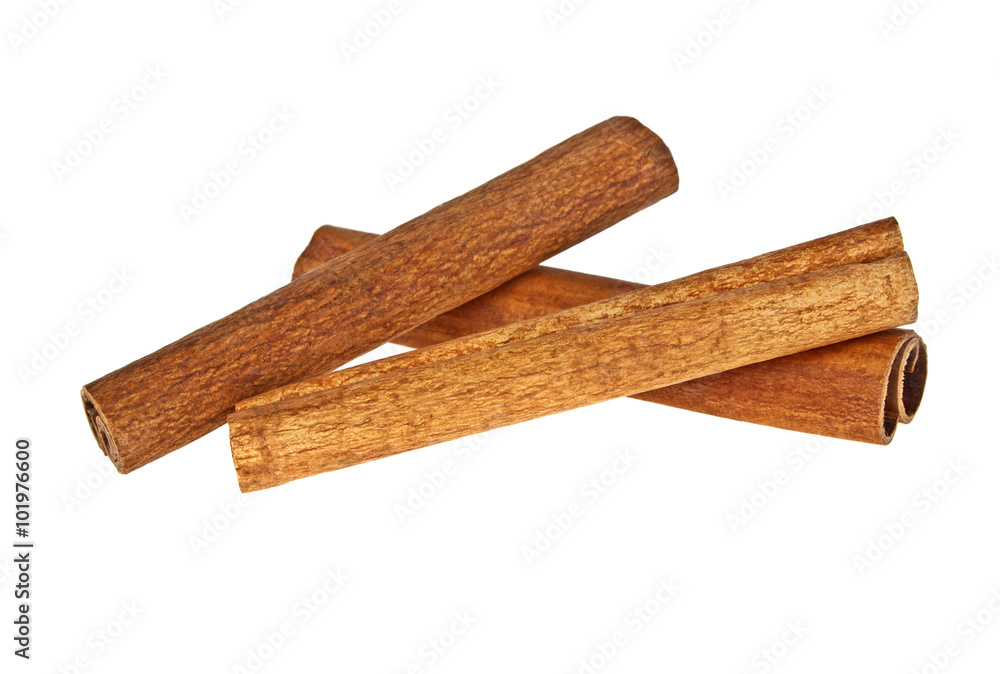 Fragrant cinnamon sticks isolated on white background Fragrant cinnamon sticks isolated on white background