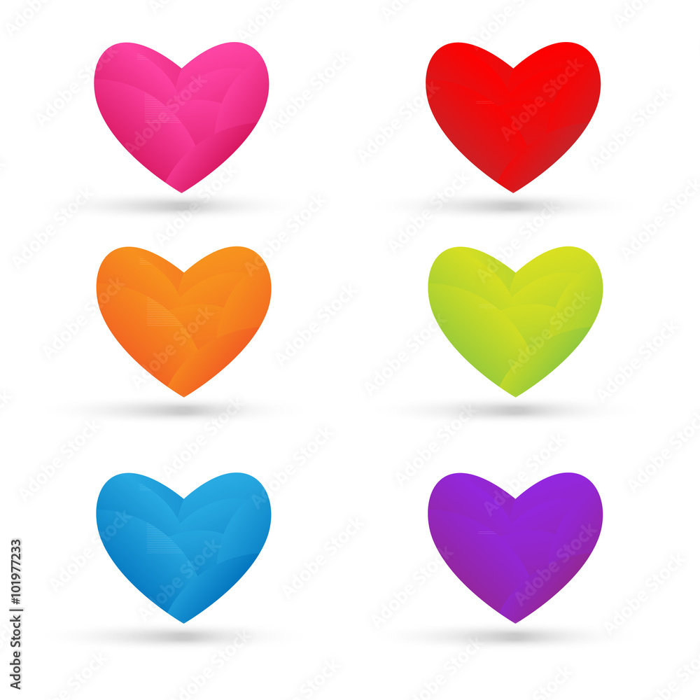 Colorful heart on white background