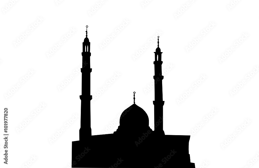 an indian mosque with two minarets 