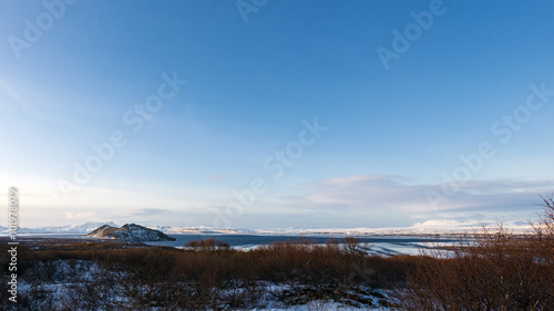 Iceland Pingvallavatn  lake in winter