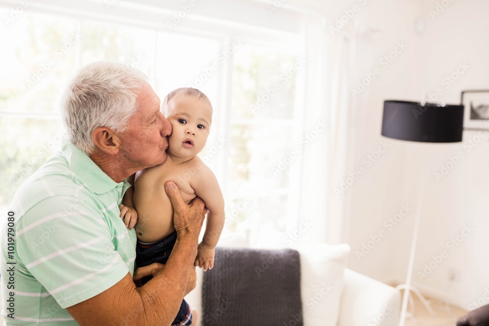 Senior man playing with his grandson Senior man playing with his grandson