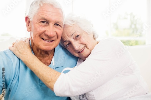 Cute senior couple hugging 