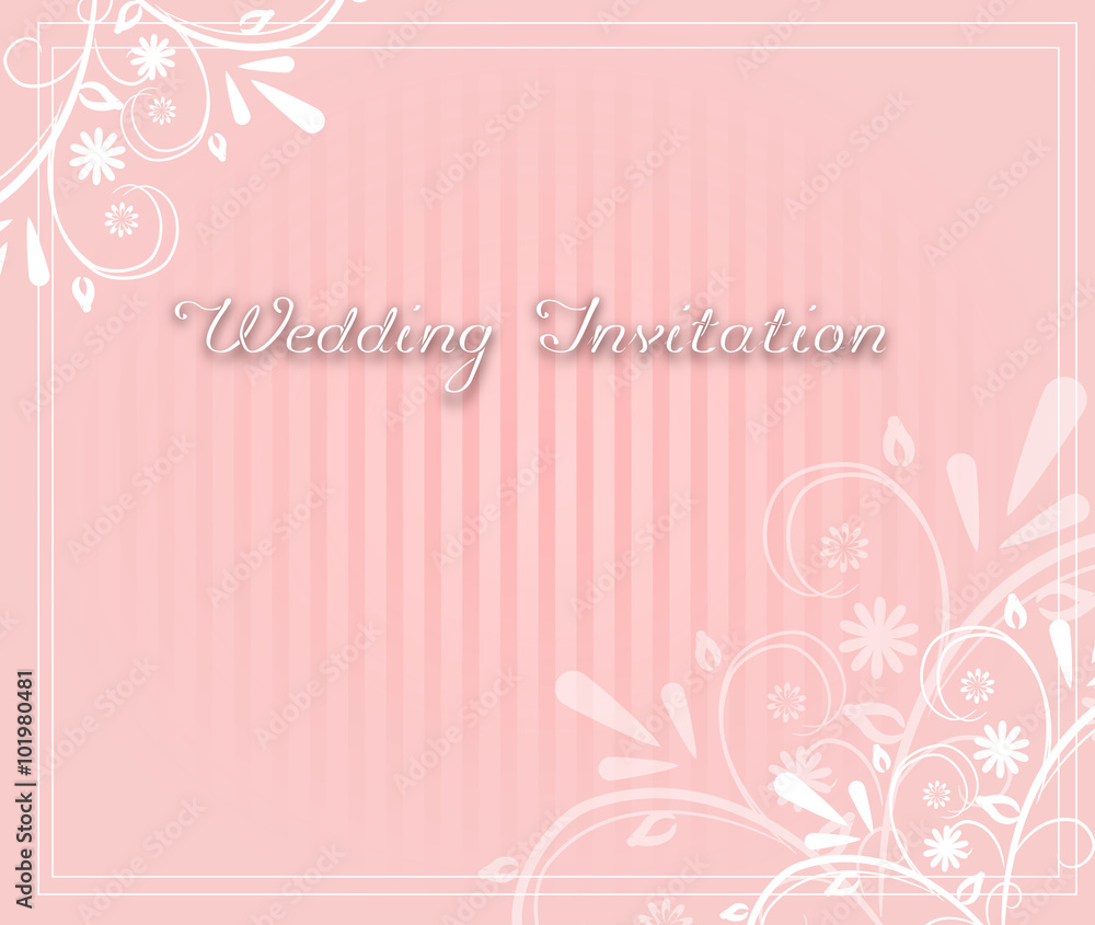 Light pink wedding invitation
