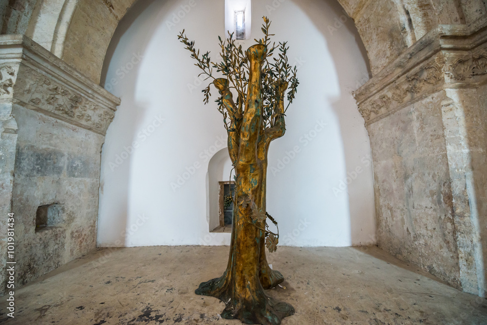 Ταπετσαρία Interior of the The Last Supper Room in Jerusalem city, Israel