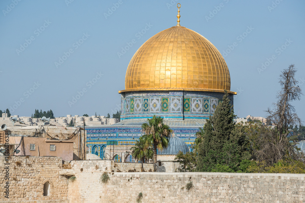 Dome of the Rock shrine in Jerusalem city, Israel