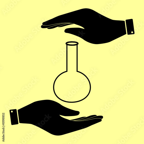 Save or protect symbol by hands.