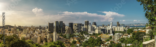 Rio De Janeiro Downtown panorama with light leak , Brazil  © marchello74